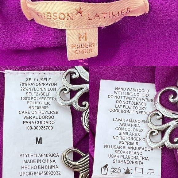 Gibson & Latimer Scoop Neck Gold Tone Back Zip Long Sleeve Lined Sweater Size M - Picture 9 of 15